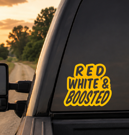 Red White and Boosted Car Decal