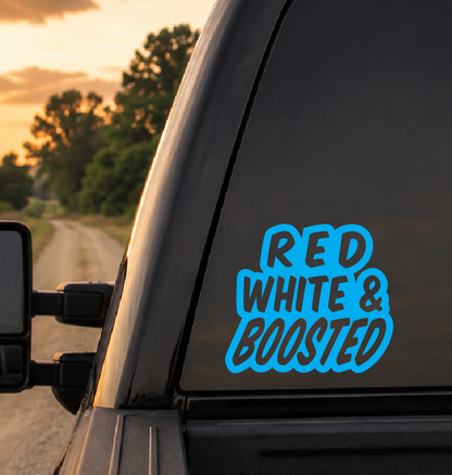 Red White and Boosted Car Decal