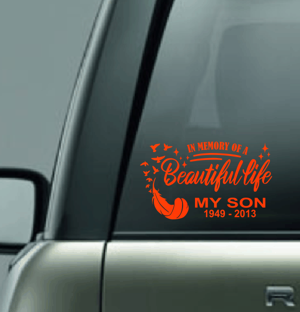 In Loving Memory of a Beautiful Life Custom Decal