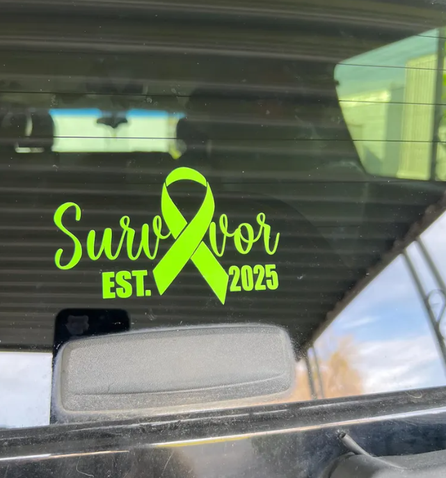 Cancer Survivor Custom Car Decal with Year