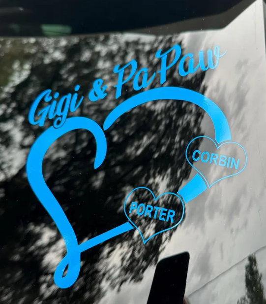 Personalized Family Heart Custom Name Decal