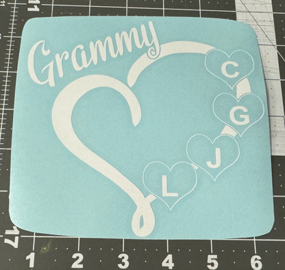 Personalized Family Heart Custom Name Decal
