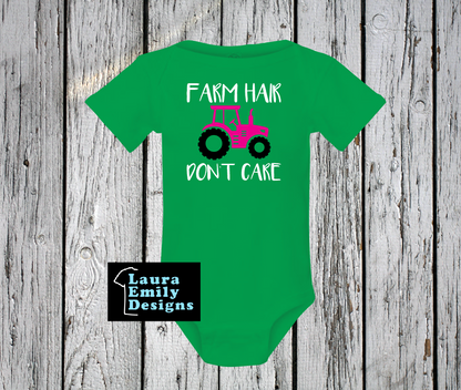 Farm Hair Don't Care Onesie