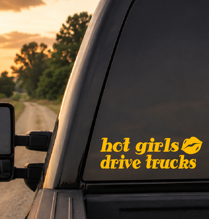 Hot Girls Drive Trucks Car Decal