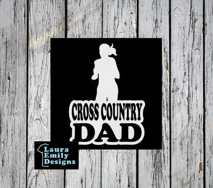 Cross Country Dad, Cross Country Dad Car Decal, Cross Country Dad Sticker, Cross Country Decal, Proud Cross Country Dad, Cross Country