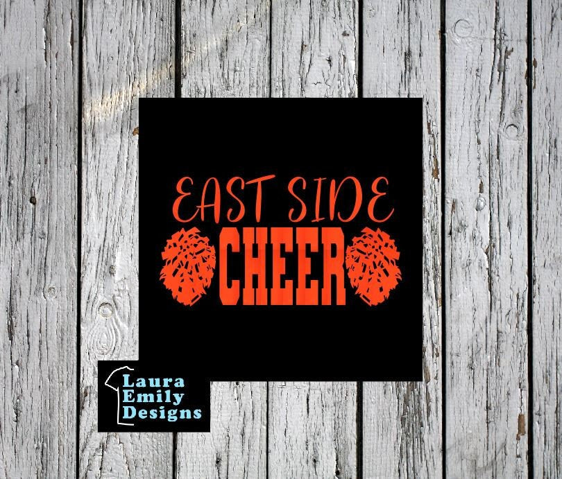 Custom School Name Cheer Decal, Cheer Decal, Personalized Cheer Decal, Pom Pom Decal, High School Cheer Decal, School Spirit Car Decal