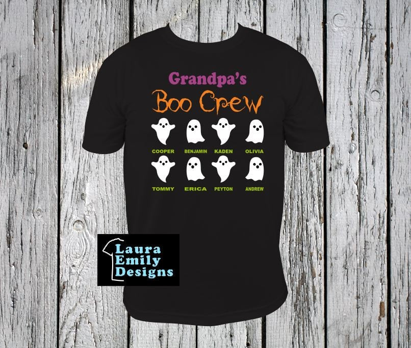 Custom Boo Crew Shirt, Grandpa's Boo Crew, Mommy's Boo Crew, Daddy's Boo Crew, Boo Crew, Ghost, Halloween, Creepy, Scary, Fall, Spider Web