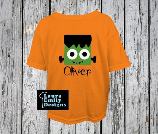 Custom Frankenstein Shirt, Personalized Name, Halloween, Monster, Cute Halloween Shirt, Cute Monster, Little Monster, Lil' Monster
