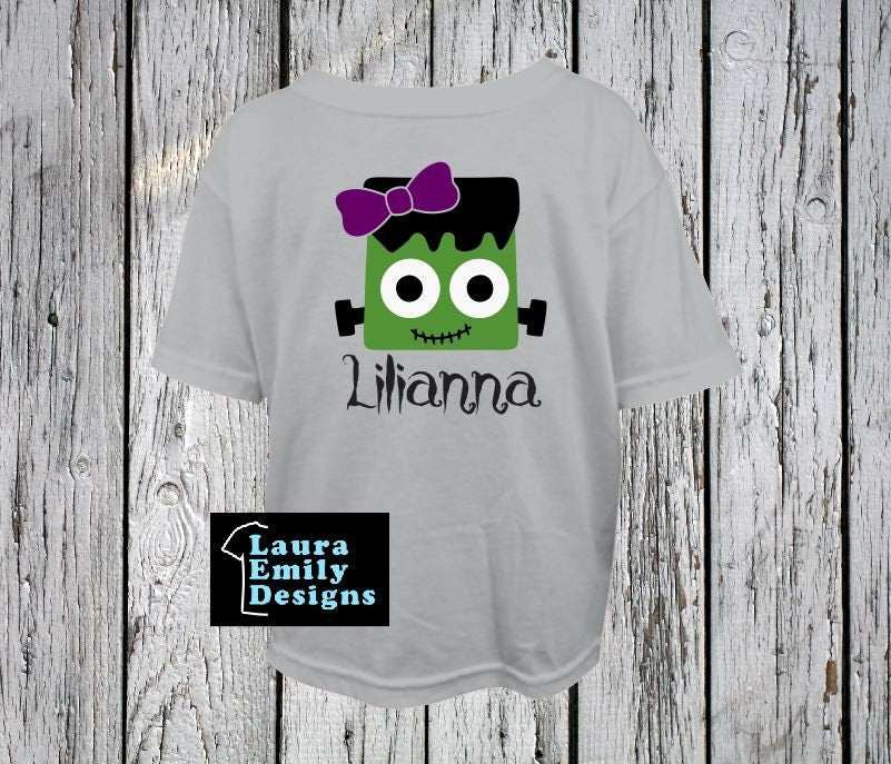 Custom Frankenstein Shirt, Personalized Name, Halloween, Monster, Cute Halloween Shirt, Cute Monster, Little Monster, Lil' Monster