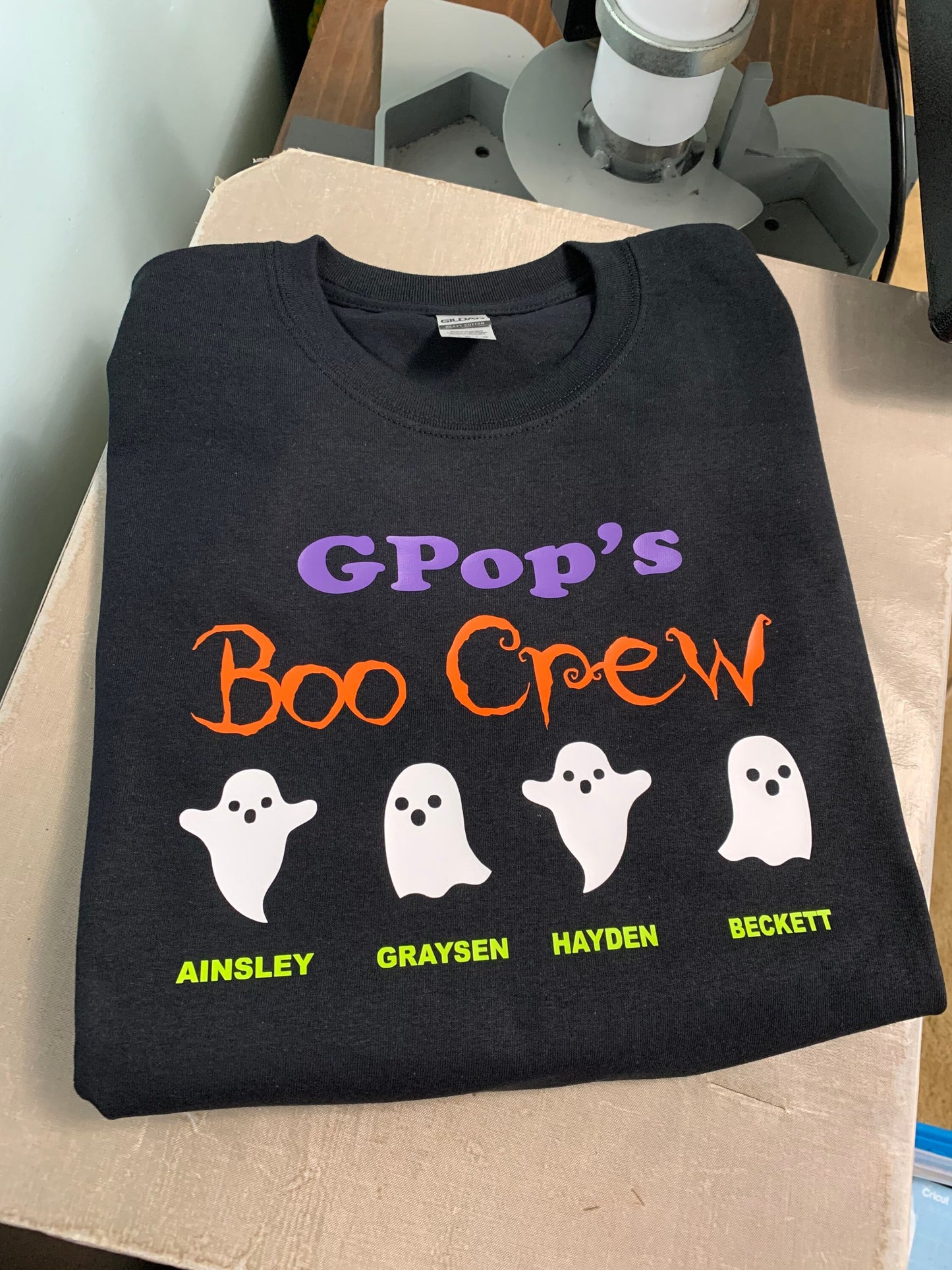 Custom Boo Crew Shirt, Grandpa's Boo Crew, Mommy's Boo Crew, Daddy's Boo Crew, Boo Crew, Ghost, Halloween, Creepy, Scary, Fall, Spider Web