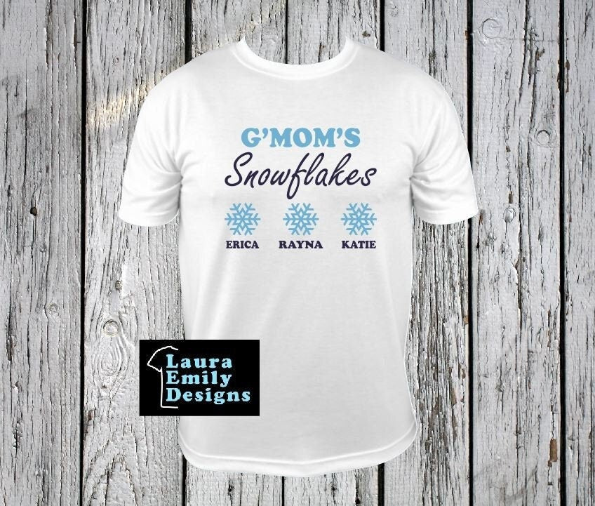 Custom Snowflakes Shirt, Christmas Gift, Grandparent Gift, Custom Name Shirt, Grandchildren Names Shirt, Personalized Shirt with Names