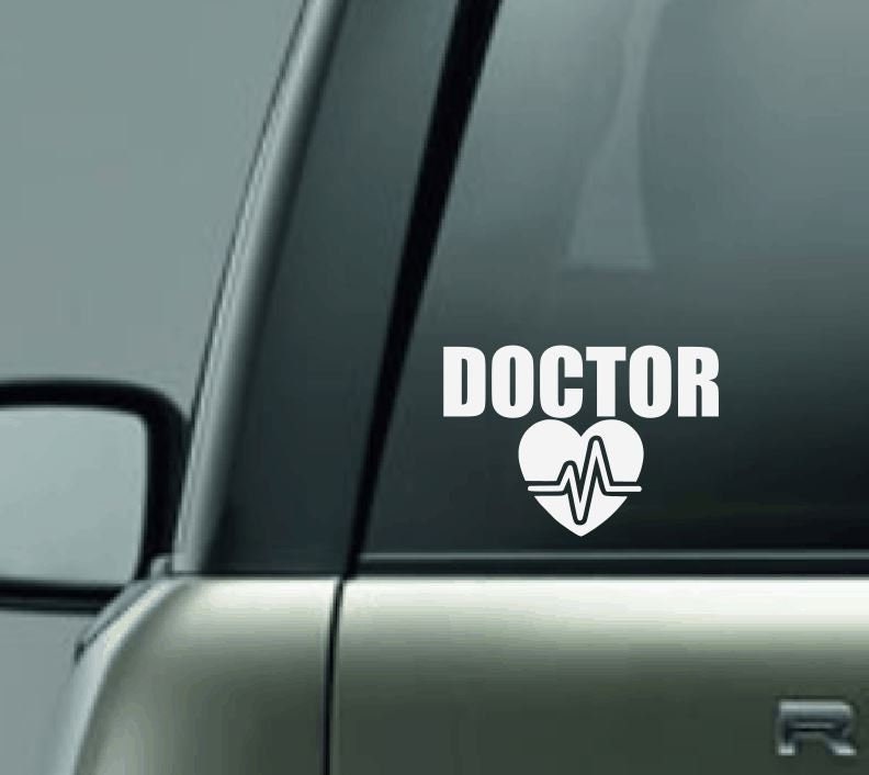 Cardiologist Car Decal, Heart Doctor Car Decal, Proud Doctor Car Decal, Heartbeat Car Decal, Cardiology Doctor, Custom Doctor Decal