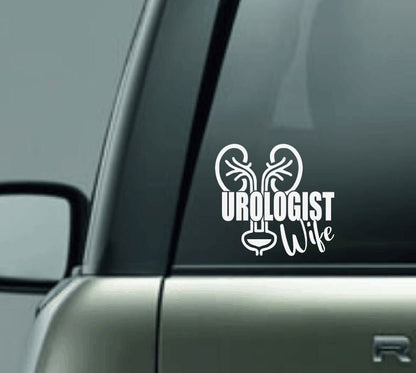 Urologist Wife Car Decal, Doctor Wife Car Decal, Proud Wife of a Doctor Car Decal, Personalized Car Decal, Bladder Doctor Wife Car Decal