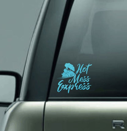 Hot Mess Express Vinyl Car Decal, Hot Mess Sticker, Train Vinyl Decal, Messy Car Decal, Crazy Car Decal, Hot Mess Vinyl Car Decal