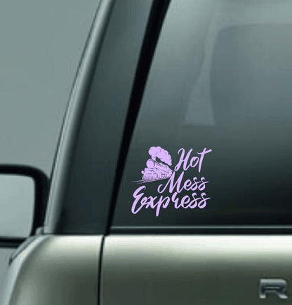 Hot Mess Express Vinyl Car Decal, Hot Mess Sticker, Train Vinyl Decal, Messy Car Decal, Crazy Car Decal, Hot Mess Vinyl Car Decal