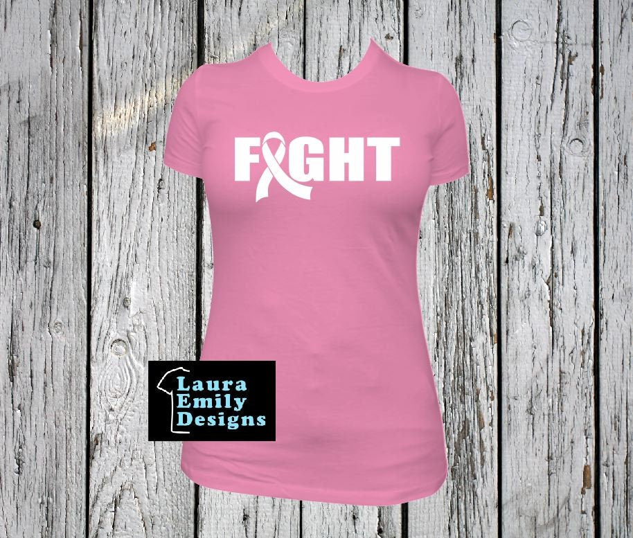 Fight Shirt, Cancer Ribbon T-shirt, Fight Cancer Ribbon Tee, Breast Cancer Awareness Shirt, Survivor Shirt, Fighter T-shirt, Cancer Fighter