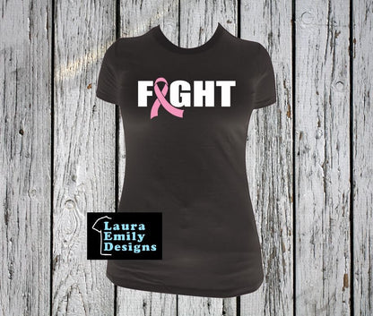 Fight Shirt, Cancer Ribbon T-shirt, Fight Cancer Ribbon Tee, Breast Cancer Awareness Shirt, Survivor Shirt, Fighter T-shirt, Cancer Fighter