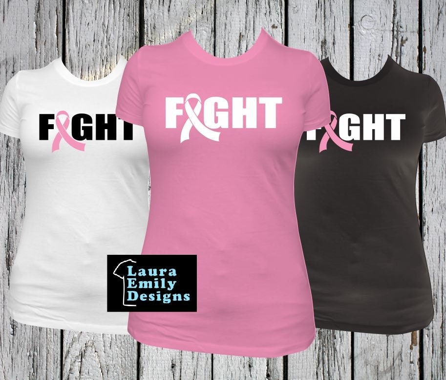 Fight Shirt, Cancer Ribbon T-shirt, Fight Cancer Ribbon Tee, Breast Cancer Awareness Shirt, Survivor Shirt, Fighter T-shirt, Cancer Fighter