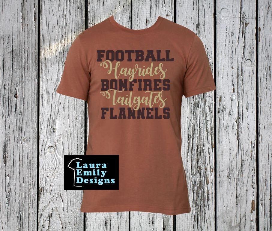 I Love Fall Shirt, Things I Love About Fall Tee, Football Hayrides Bonfires Tailgates Flannels T-Shirt, Autumn Shirt, Harvest Loving Shirt