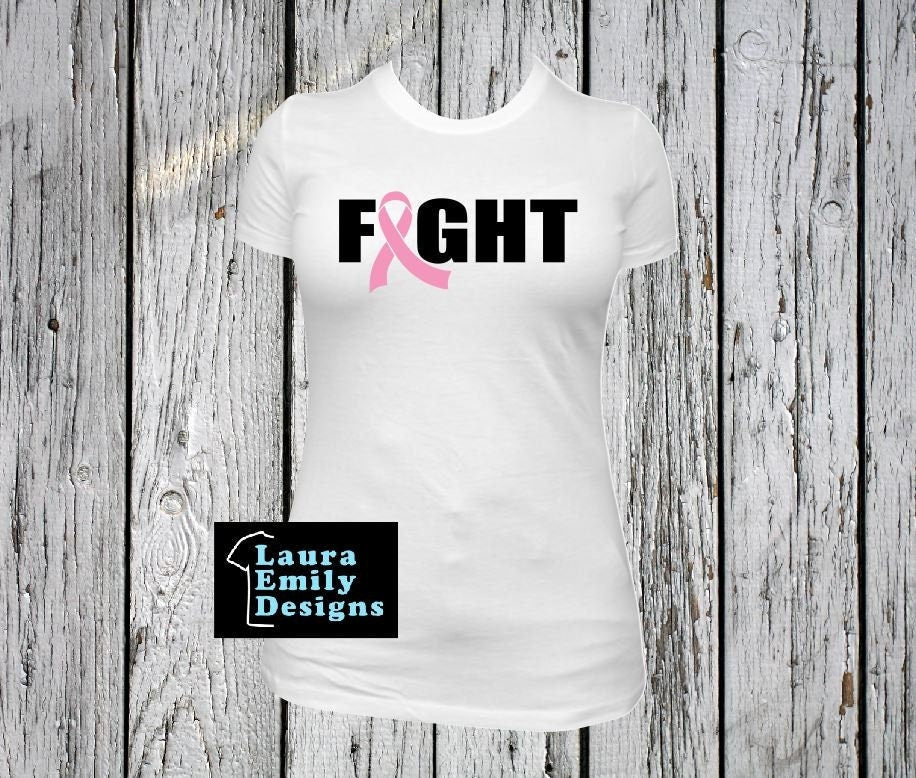 Fight Shirt, Cancer Ribbon T-shirt, Fight Cancer Ribbon Tee, Breast Cancer Awareness Shirt, Survivor Shirt, Fighter T-shirt, Cancer Fighter