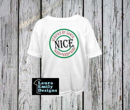 Personalized YOUTH Christmas Shirt, Christmas Family Shirts, Christmas Eve Matching Shirts, Naughty and Nice Family Matching Shirts