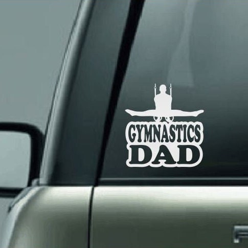 Gymnastics Dad, Gymnastics Dad Car Decal, Gymnastics Rings Decal, Male Gymnast Decal, High School Gymnastics Decal, CUSTOM Vinyl Car Decal