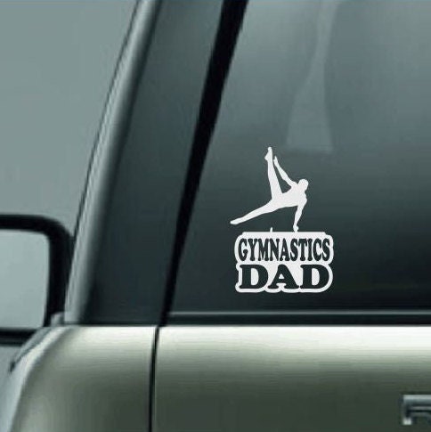 Gymnastics Dad, Gymnastics Dad Car Decal, Pommel Horse Decal, Male Gymnast Decal, High School Gymnastics Decal, CUSTOM Vinyl Car Decal