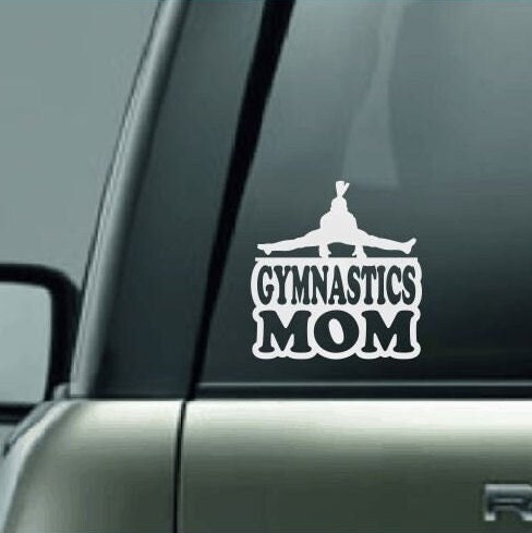 Gymnastics Mom, Gymnastics Mom Car Decal, Balance Beam Decal, Female Gymnast Decal, High School Gymnastics Decal, CUSTOM Vinyl Car Decal