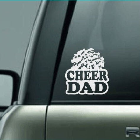 Cheerleading Dad, Cheerleading Dad Car Decal, Cheerleading Dad Sticker, Cheerleading Decal, Proud Cheer Dad, High School Cheerleading Decal