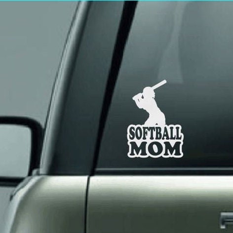 Softball Mom, Softball Mom Car Decal, Softball Mom Sticker, Batter, Softball Batter Decal, Proud Softball Mom, High School Softball Decal