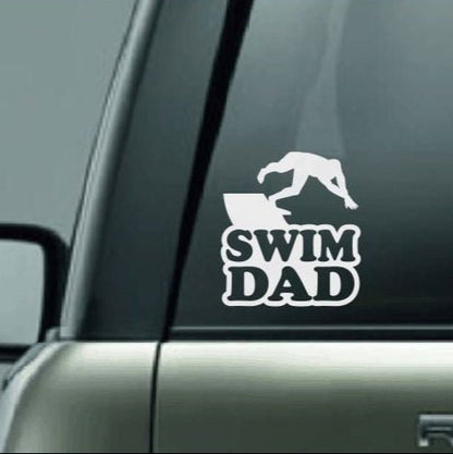 Swim Dad, Swim Dad Car Decal, Swim Dad Sticker, Swim Decal, Proud Swim Dad, High School Swim, Swimming, Swim Meet, Swimmer