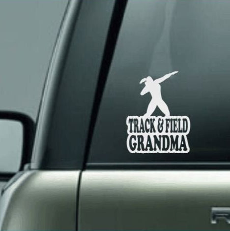 Track & Field Grandma, Track and Field Grandma Car Decal, Shot Put Decal, Shot Put Female Decal, High School Track and Field Decal, CUSTOM