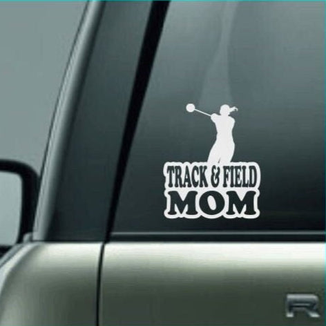 Track & Field Mom, Track and Field Mom Car Decal, Hammer Throw Decal, Female Hammer Thrower Decal, High School Track and Field Decal, CUSTOM