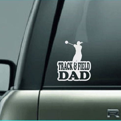 Track & Field Dad, Track and Field Dad Car Decal, Hammer Throw Decal, Female Hammer Thrower Decal, High School Track and Field Decal, CUSTOM