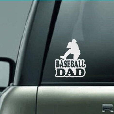 Baseball Dad, Baseball Dad Car Decal, Baseball Dad Sticker, Pitcher, Baseball Pitcher Decal, Proud Baseball Dad, High School Baseball Decal