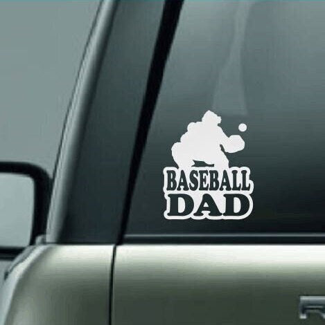 Baseball Dad, Baseball Dad Car Decal, Baseball Dad Sticker, Catcher, Baseball Catcher Decal, Proud Baseball Dad, High School Baseball Decal