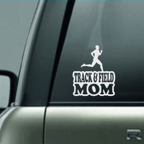 Track & Field Mom, Track and Field Mom Car Decal, Runner Decal, Male Long Distance Runner Decal, High School Track and Field Decal, CUSTOM