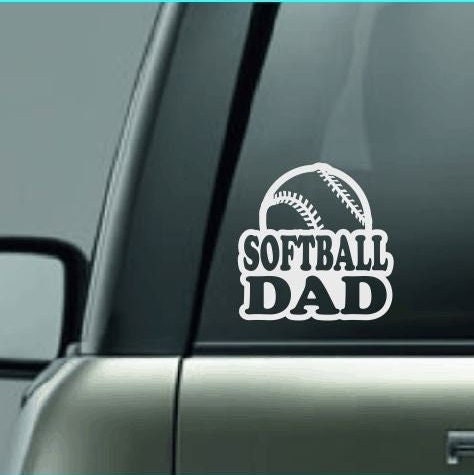 Softball Dad, Softball Dad Car Decal, Softball Dad Sticker, Softball, Softball Decal, Proud Softball Dad, High School Softball Decal, CUSTOM