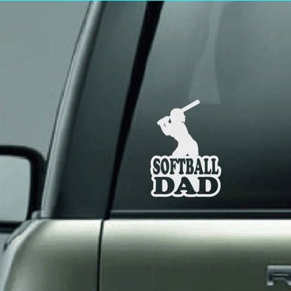 Softball Dad, Softball Dad Car Decal, Softball Dad Sticker, Batter, Softball Batter Decal, Proud Softball Dad, High School Softball Decal