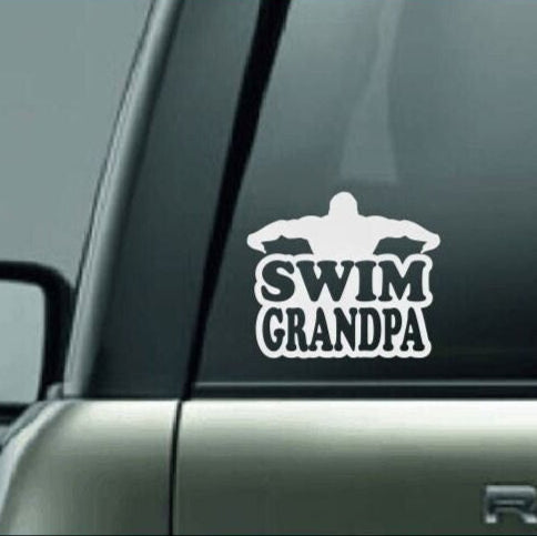 Swim Grandpa, Swim Grandpa Car Decal, Swim Grandpa Sticker, Swim Decal, Proud Swim Grandpa, High School Swim, Swimming, Swim Meet, Swimmer