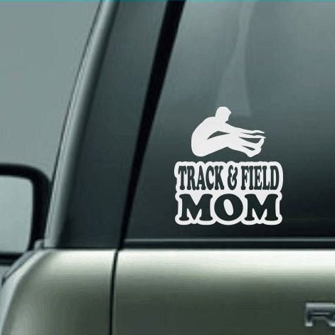 Track & Field Mom, Track and Field Mom Car Decal, Long Jump Decal, Male Long Jumper Decal, High School Track and Field Decal, CUSTOM