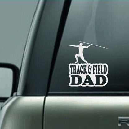 Track & Field Dad, Track and Field Dad Car Decal, Javelin Throw Decal, Male Javelin Thrower Decal, High School Track and Field Decal, CUSTOM