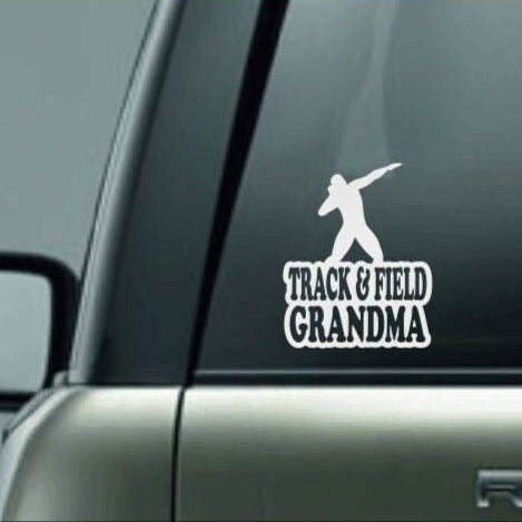 Track & Field Grandma, Track and Field Grandma Car Decal, Shot Put Decal, Shot Put Male Decal, High School Track and Field Decal, CUSTOM