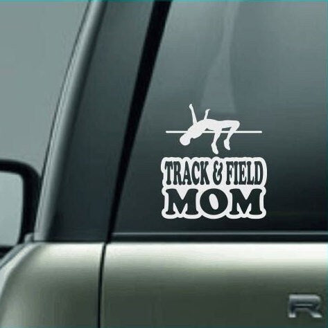 Track & Field Mom, Track and Field Mom Car Decal, High Jump Decal, Male High Jumper Decal, High School Track and Field Decal, CUSTOM