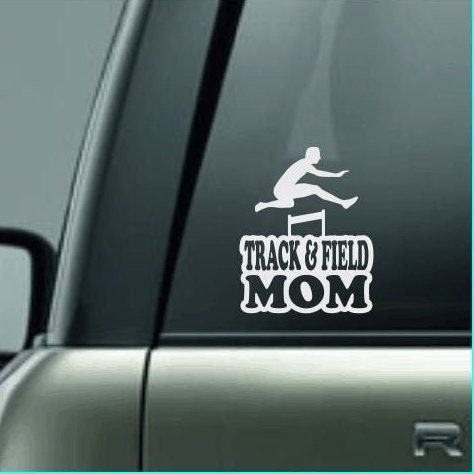 Track & Field Mom, Track and Field Mom Car Decal, Hurdle Decal, Male Hurdler Decal, High School Track and Field Decal, CUSTOM