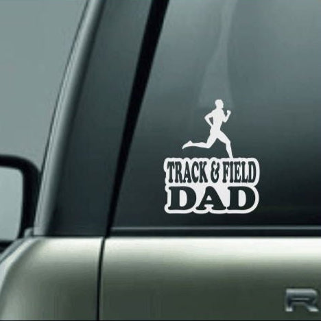 Track & Field Dad, Track and Field Dad Car Decal, Runner Decal, Male Long Distance Runner Decal, High School Track and Field Decal, CUSTOM