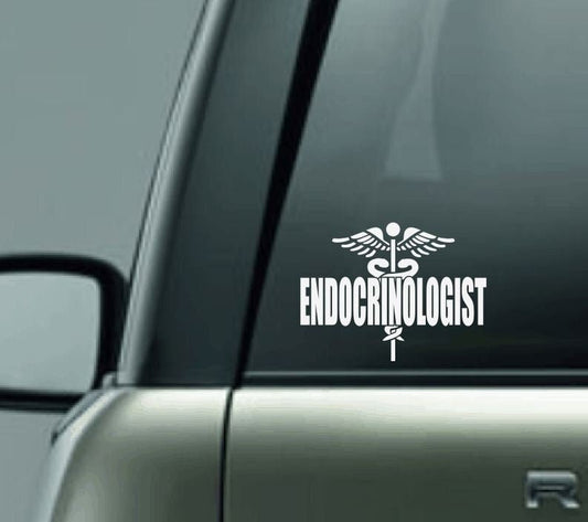Endocrinologist Car Decal, Caduceus Car Decal, Proud Doctor Car Decal, Doctor Car Decal, Wings Decal, Custom Doctor Decal, Caduceus