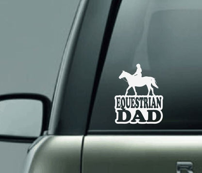 Equestrian Dad Vinyl Decal, Horseback Riding Car Decal, Horse Dad Decal, CUSTOM Female Horseback Riding Dad Vinyl Car Decal, Horse Decal