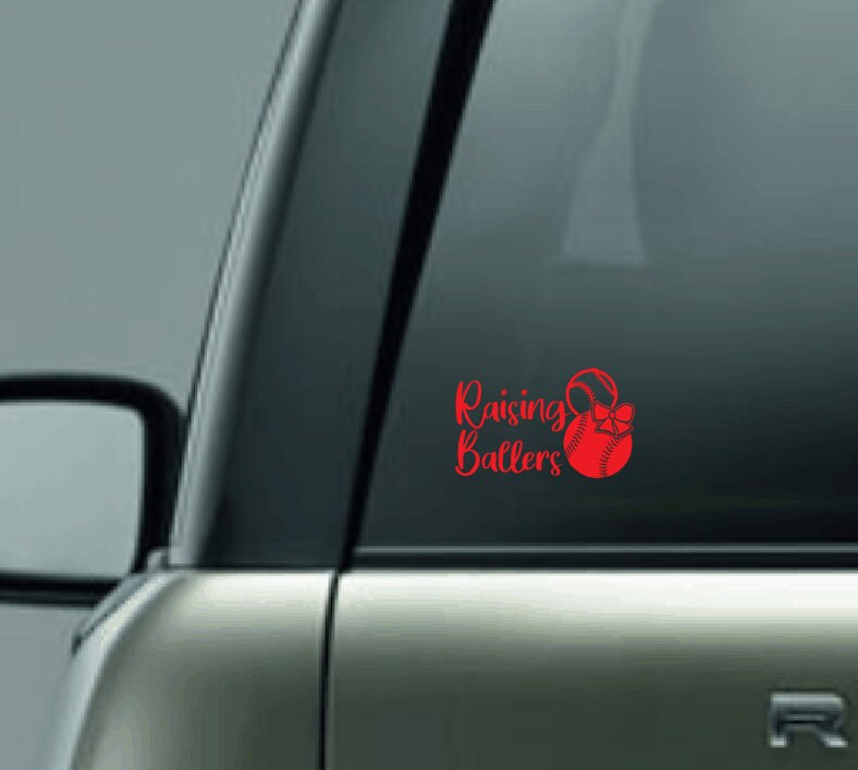 Raising Ballers Vinyl Decal, Proud Baseball and Softball Mom, Baseball Dad, Baseball Mom, Softball Dad, Softball Mom, Parent of Both