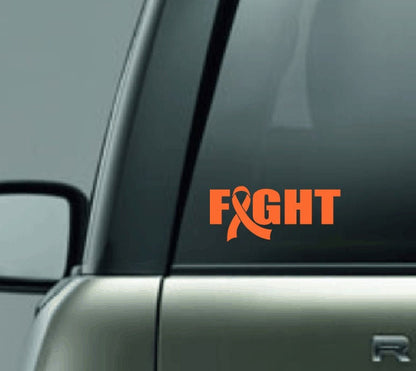 Fight Cancer Ribbon Vinyl Decal, Personalized Cancer Fighter Ribbon Decal, Cancer Survivor Car Decal, Breast Cancer, Custom Cancer Ribbon